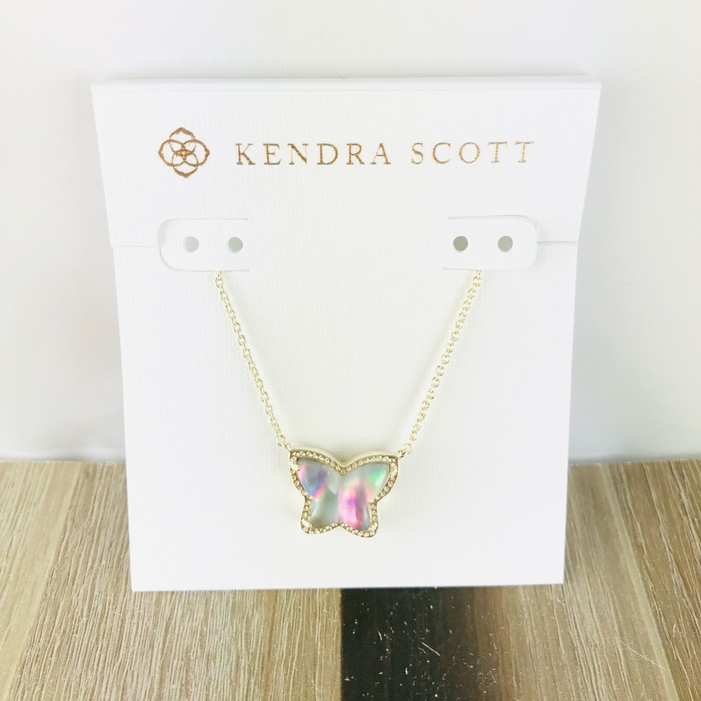 Kendra Scott Lilia lilac abalone gold necklace